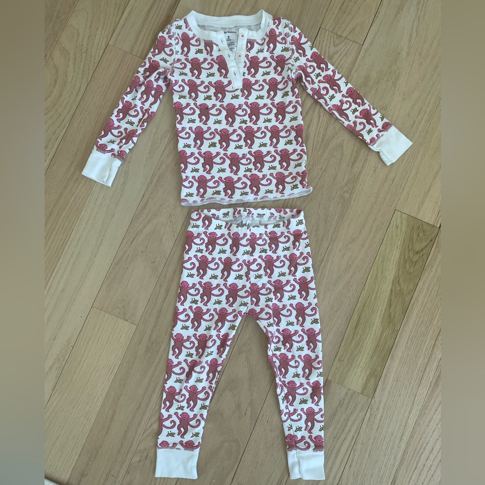 Roller Rabbit Pink Monkey Pajamas (2T)